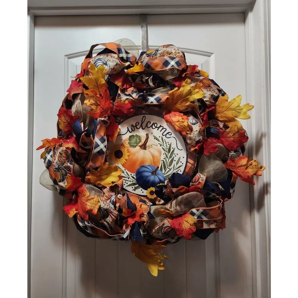 Fall Autumn Thanksgiving Grapevine Wreath Door Decor 